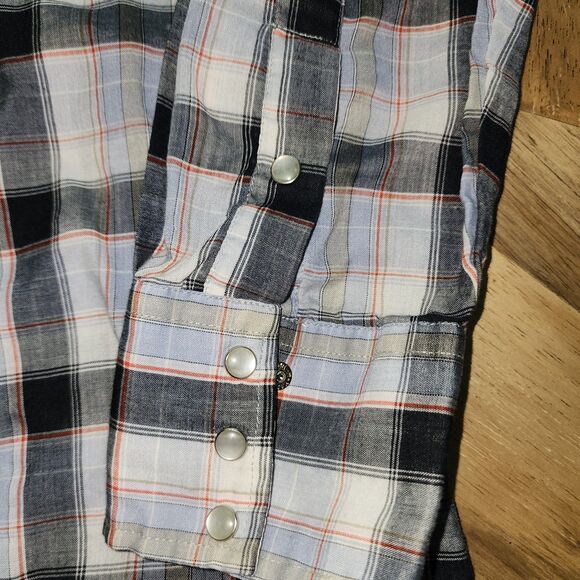 Vintage Sheplers Men's Plaid Button Down Western Shirt Sz L - Picture 9 of 10